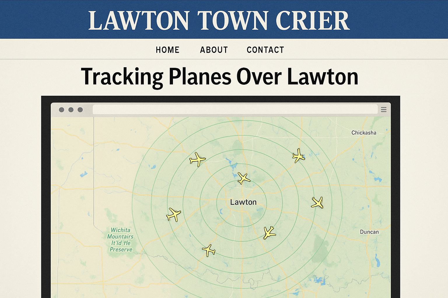 Watching the Skies: Lawton Town Crier Launches Live ADS-B Flight Tracker