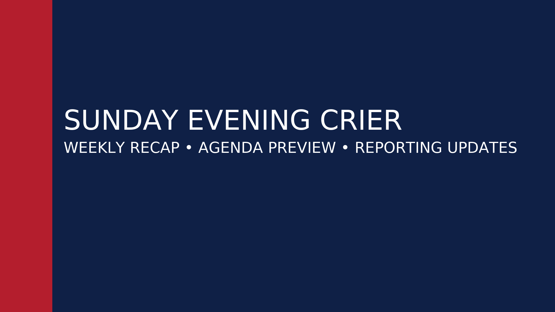 📰 Sunday Evening Crier — December 7, 2025
